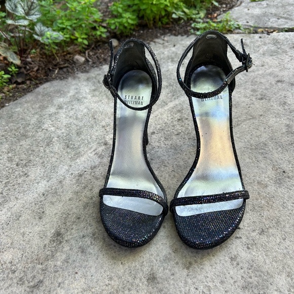 Stuart Weitzman Nudistong Glitter Heel, size 7.5 - Picture 15 of 15